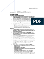 Lecture 14 - 16: Financial Derivatives: Chapter Outline