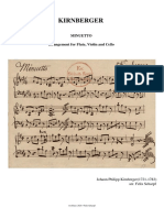 Kirnberger: Minuetto Arrangement For Flute, Violin and Cello