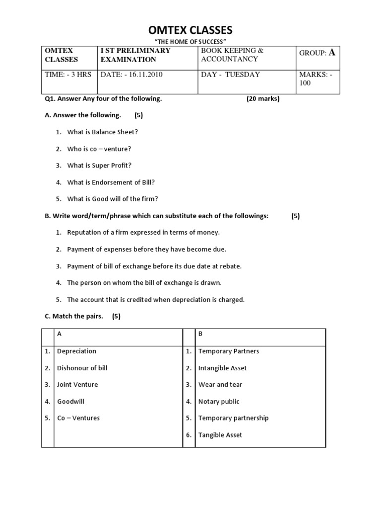 Accounts Preliminary Paper No 8 | Depreciation | Debits And Credits