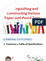 Distinguishing and Constructing Various Paper and Pencil Test