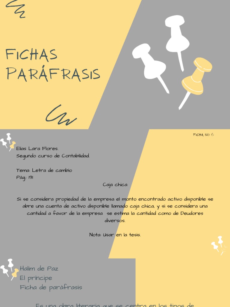 Fichas de Parafrasis PDF