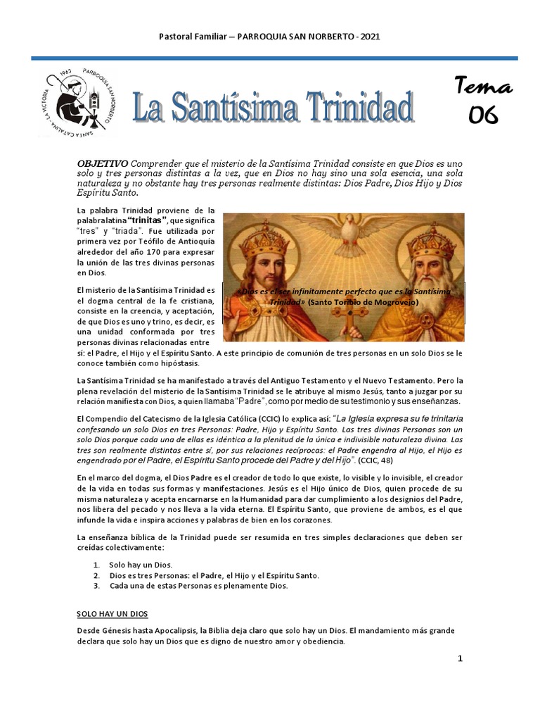 Tema 6 - La Santisima Trinidad | PDF | Trinidad | espíritu Santo