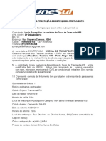 Contrato de fretamento de ônibus para evento religioso