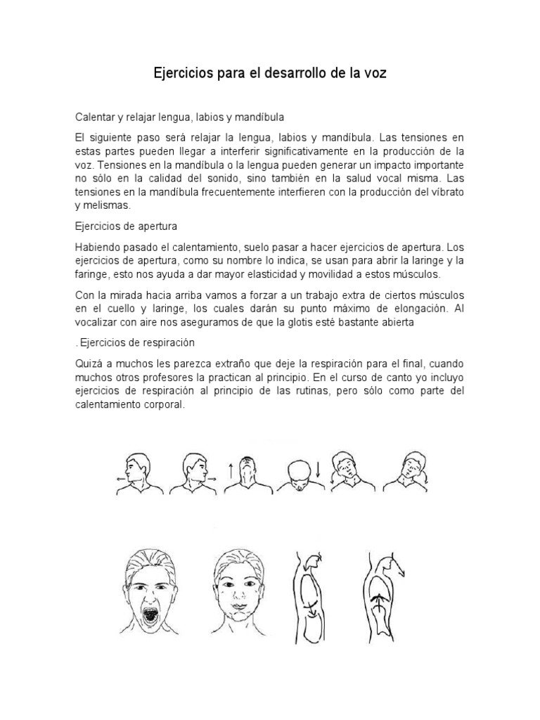 Ejercicios para el Desarrollo Vocal | PDF