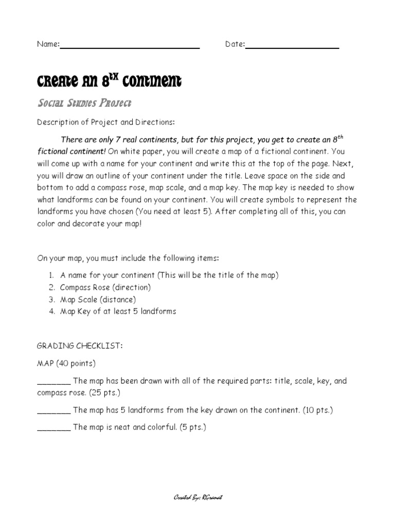 Great Geography Synthesis Project PDF Map Earth Sciences