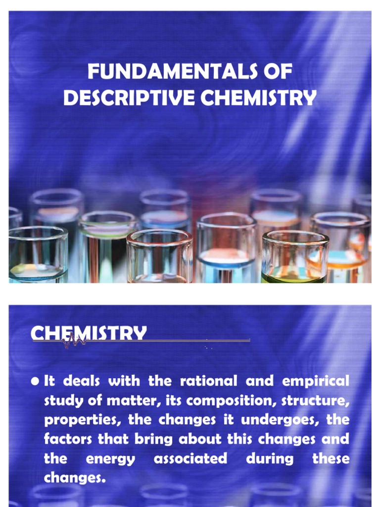 1 Intro to Chemistry