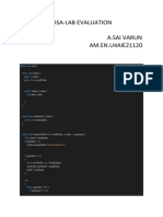 Dsa-Lab Evaluation A.Sai Varun AM - EN.U4AIE21120: Public Class Static Class Public Int Public Node