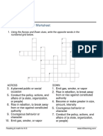 Crossword: Grade 5 Vocabulary Worksheet