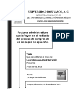 Factores Administrativos Que Influyen en El Rediseño Del Proceso de Compras de Un Empaque de Aguacate