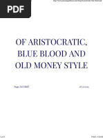 Of Aristocratic, Blue Blood and Old Money Style