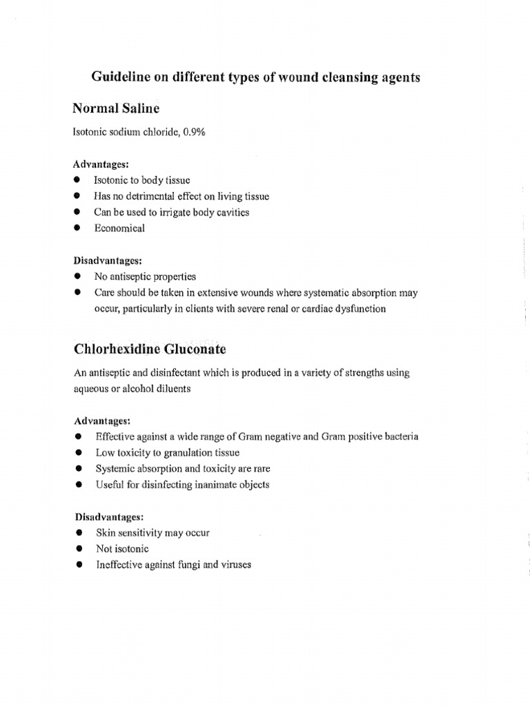 Wound Cleansing and Dressing Guidelines | PDF | Clinical Medicine ...