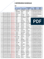 ME 20 Interview Schedule May 9 16