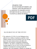 Comparing The Effectiveness of Modular Learning and Traditional Learning in Grade-10 Ste Students of Alangalang National High School