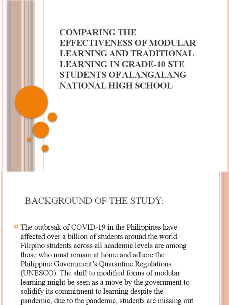 Effectiveness of Modular vs. Traditional Learning | PDF | Learning ...