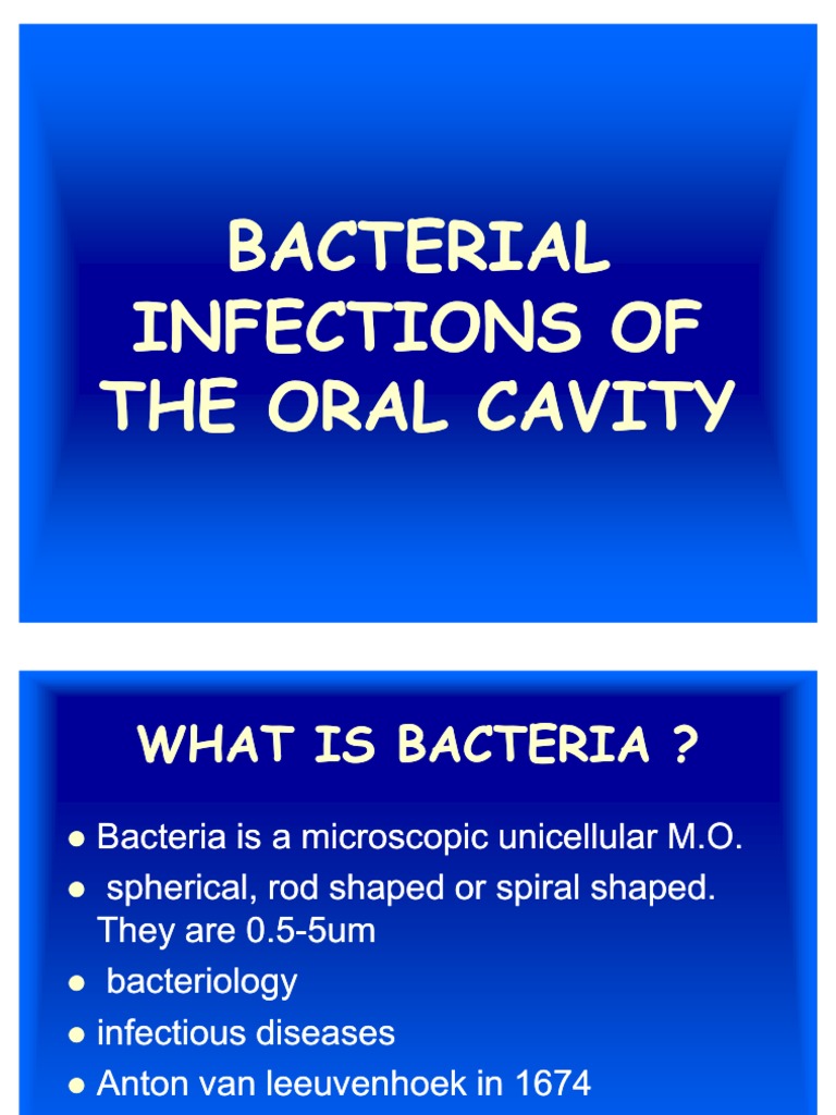 Bacterial Infections of The Oral Cavity | PDF | Tuberculosis | Infection