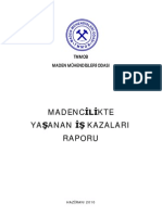 Madencilikte Yaşanan İş Kazaları Raporu