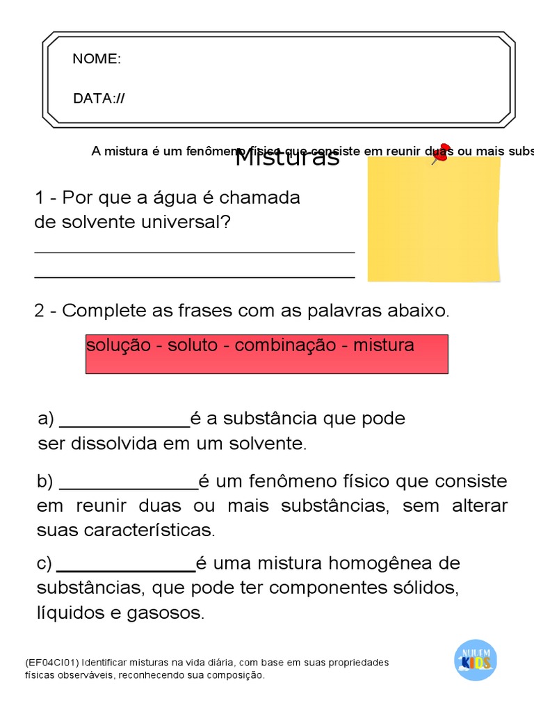 Ciências 4º Ano | PDF | Mistura | Alimentos, image size:768x1024