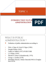 Topic 1: Introduction To Public Administration