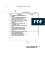 Daftar Pertanyaan Pra Observasi