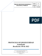 Protocolo de Bioseguridad Actualizado Resolución 350 2022