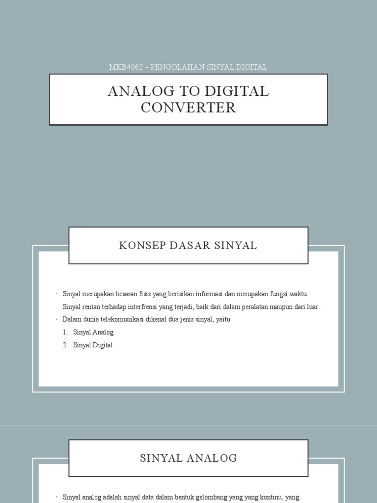 Pertemuan 2 - Analog To Digital Converter | PDF