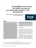 Vista do Avaliação da qualidade nos serviços públicos de saúde com base na percepção dos usuários e dos profissionais