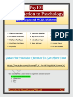 Psy101 Midterm Mcqs