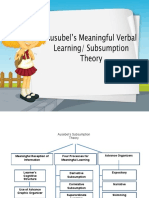 Ausubel's Meaningful Verbal Learning