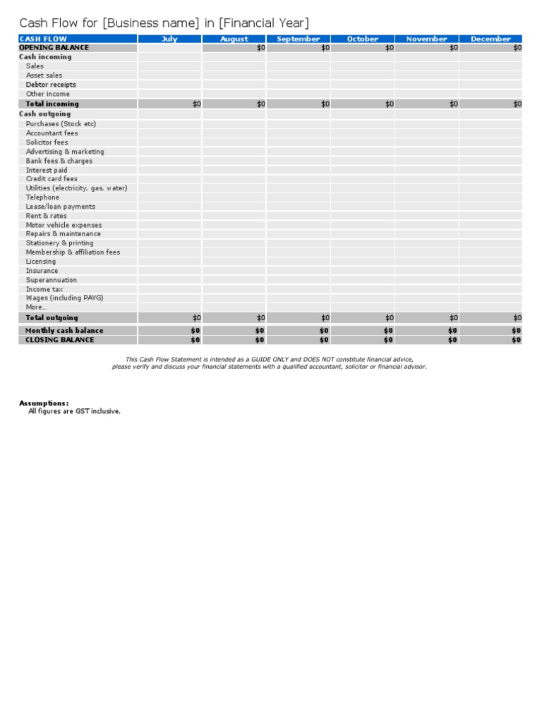 Cash Flow Statement Guide Template | PDF | Cash Flow Statement | Fee