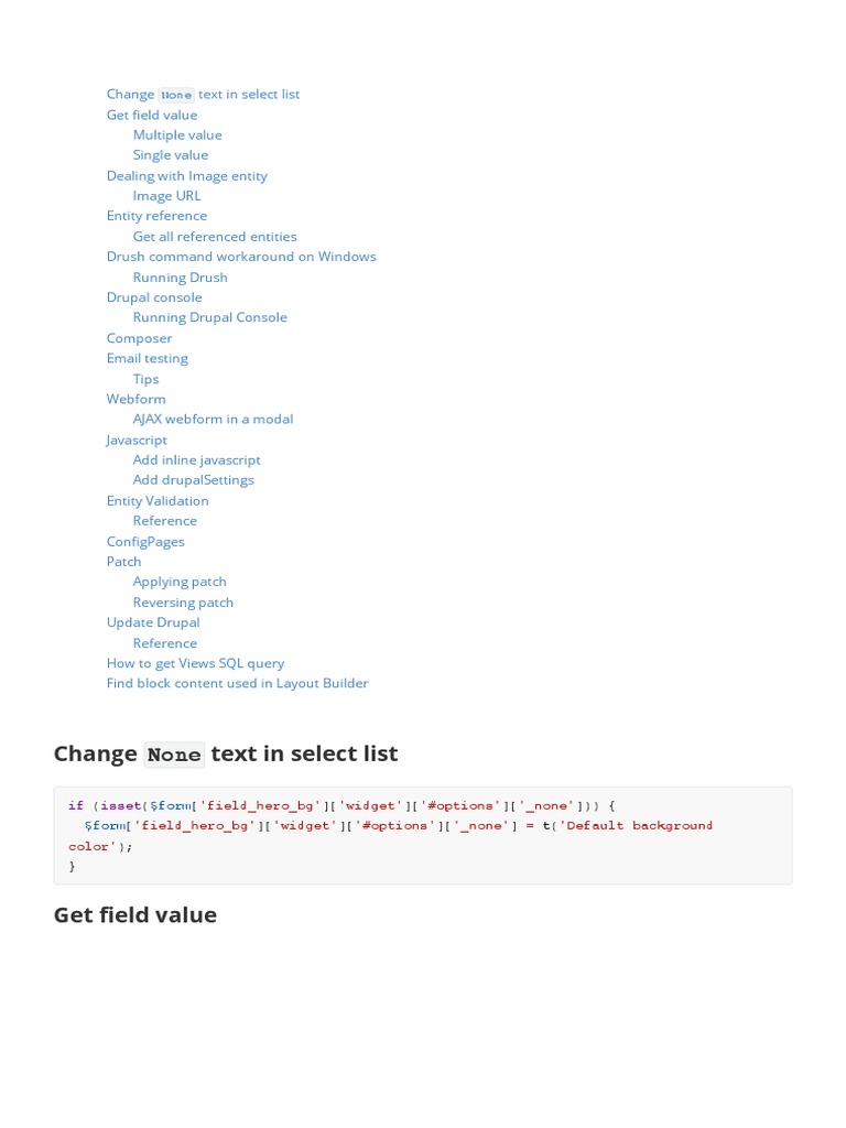 Change None Text in Select List: $form $form | PDF | Drupal | String ...