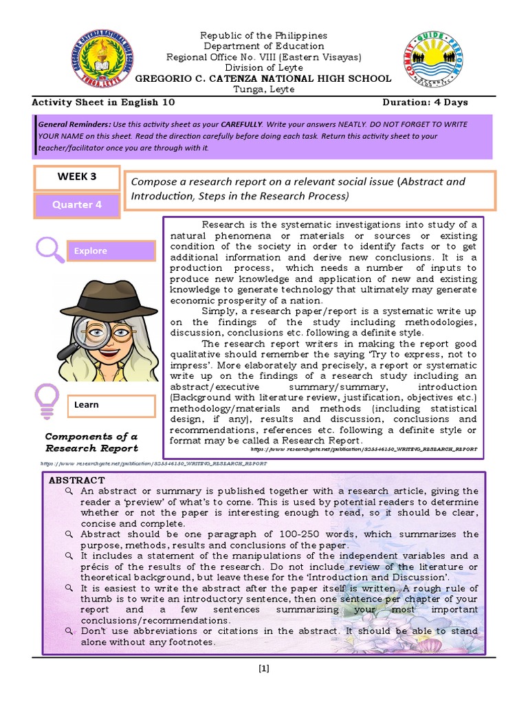 Week 3: Compose A Research Report On A Relevant Social Issue (Abstract ...