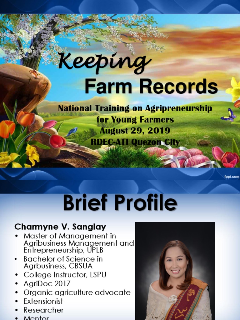Keeping Farm Records PDF Entrepreneurship Budget