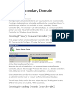 Adding Secondary Domain Controller