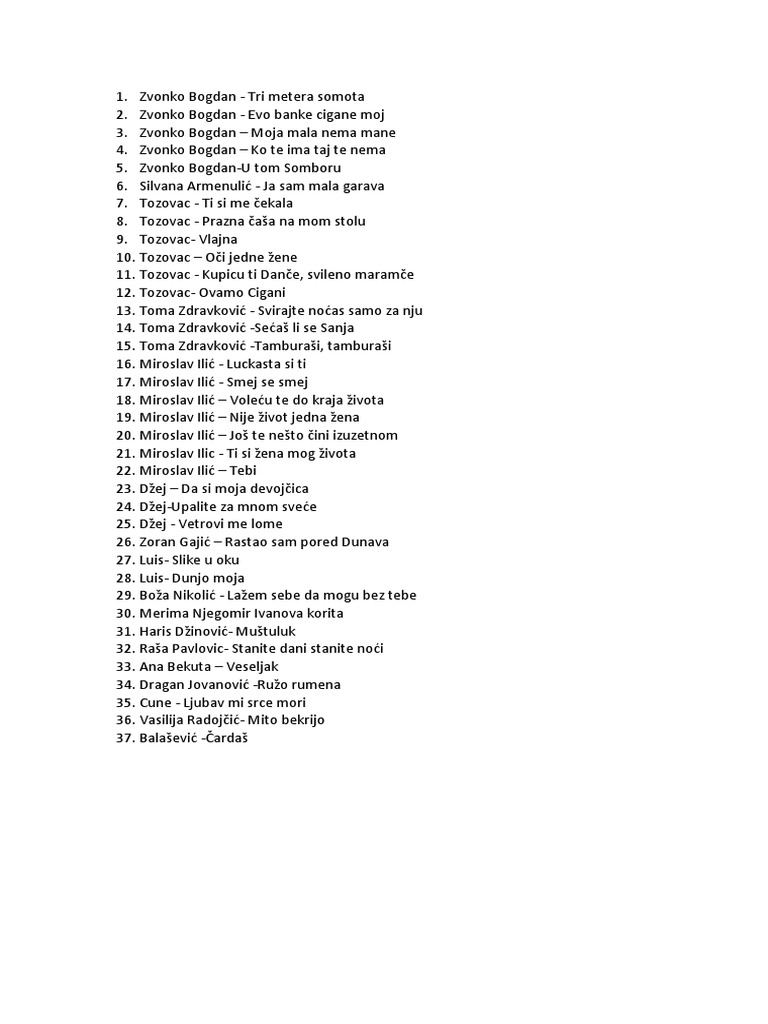 Spisaktamburaškihpesama PDF