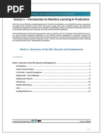 Week 1 - Overview of ML Lifecycle and Deployment