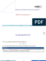 Méthode de Décomposition LU: Ésolution Numérique Des Systèmes D Équations Linéaires