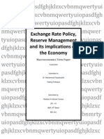 Exchange Rate Policy, Reserve Management and Its Implications on the Economy
