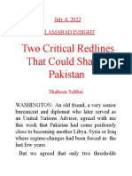 Two Critical Redlines That Could Shatter Pakistan: July 4, 2022 Islamabad Insight