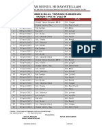 Langgar Nurul Hidayatullah Taraweh Schedule 2022