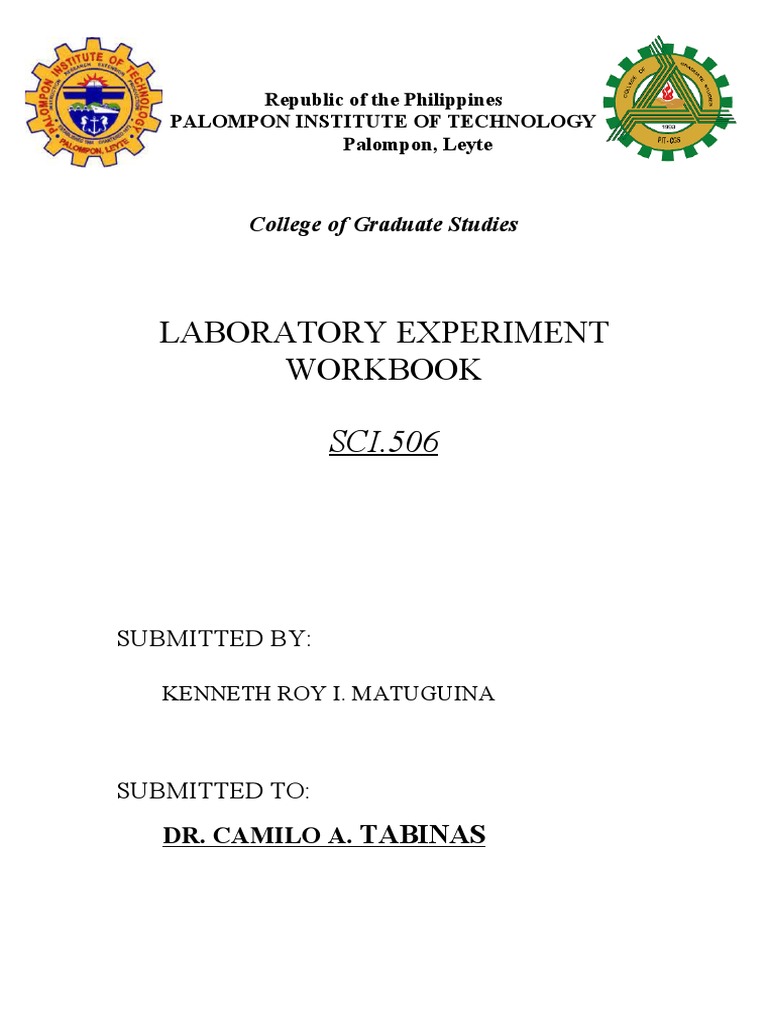 Laboratory Experiment Workbook: College of Graduate Studies | PDF ...