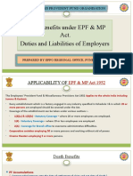Death Benefits Under EPF & MP Act. Duties and Liabilities of Employers