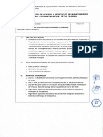 Manual DE Proceso DE Control Y Registro DE Recaudaciones DEL Gobierno Autonomo Municipal DE Colcapirhua