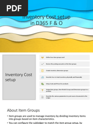 Inventory Cost Setup in D365 F & O