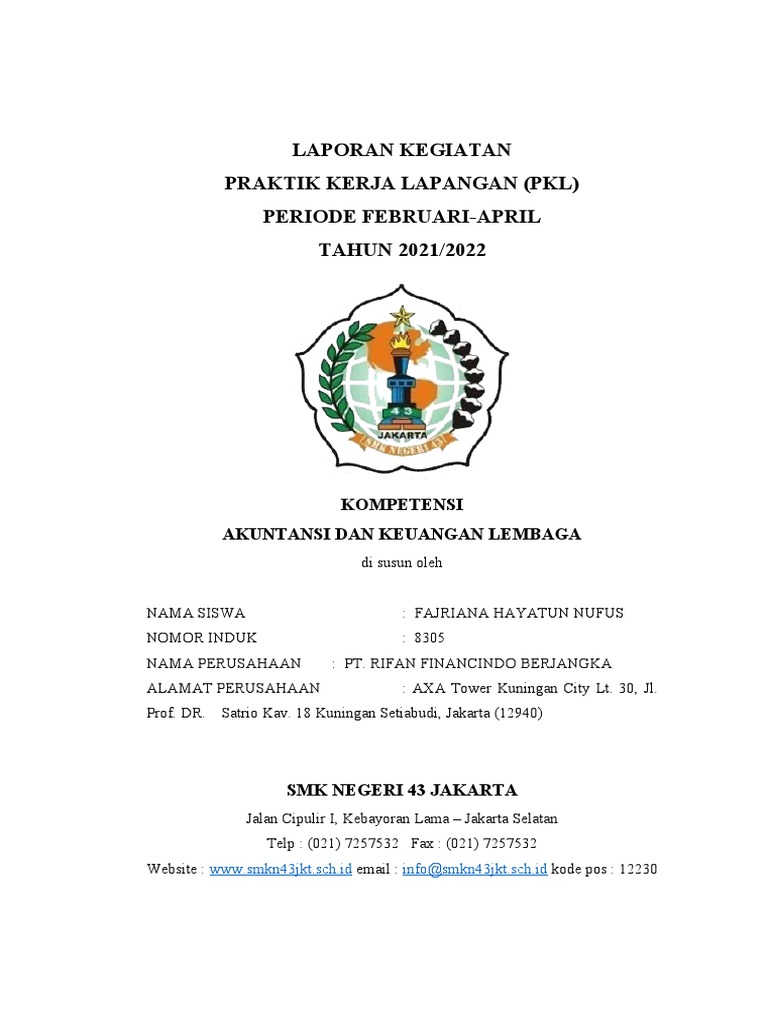 Laporan PKL di PT Rifan Financindo | PDF | Karier & Perkembangan | Bisnis