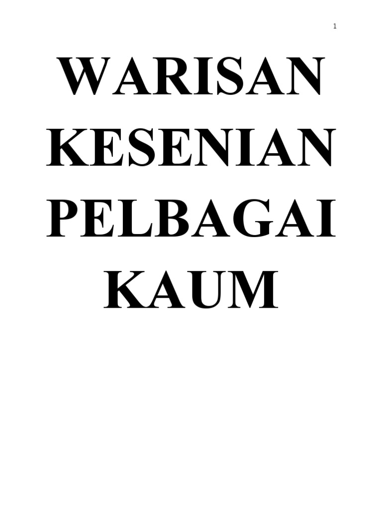 warisan kesenian pelbagai kaum