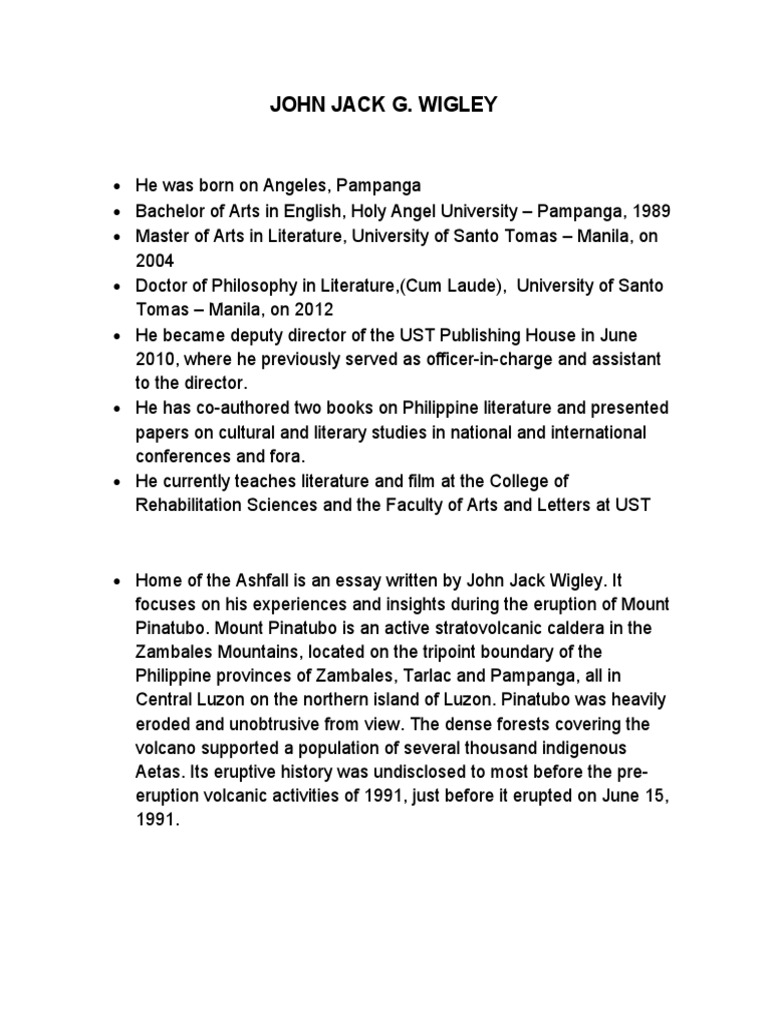 Biography of John Jack Wigley PDF