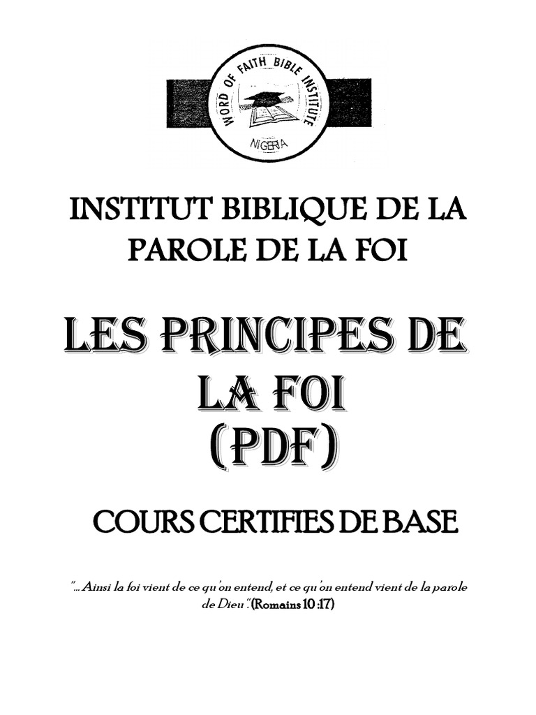 Les Principes de la Foi chrétienne | PDF | Dieu | Jésus