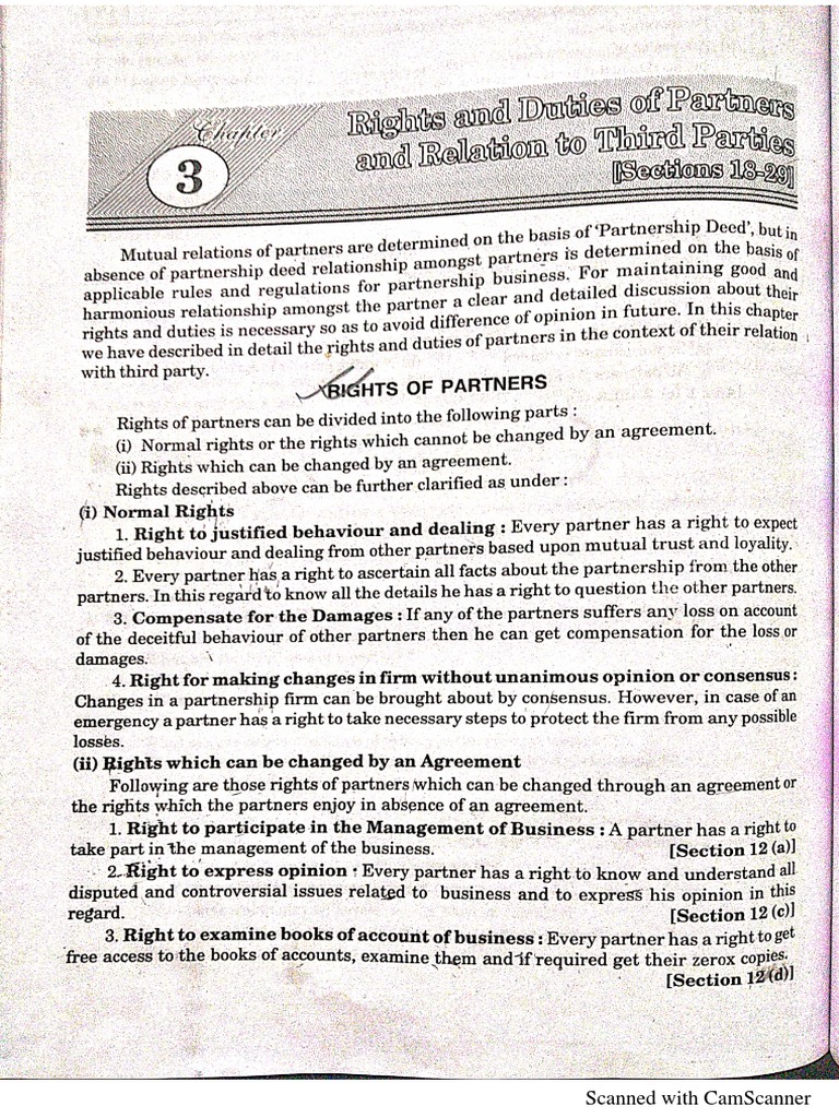 Rights and Duties of Partners and Relation To Third Party PDF