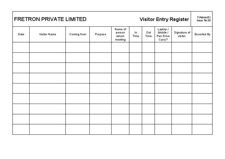Visitor Registor | PDF