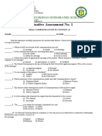 Summative Assessment No. 1: 500082 Sto. Domingo Integrated School